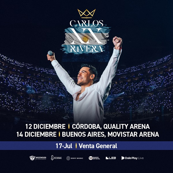 Carlos Rivera celebra 20 años de carrera junto al público argentino con un show único y lleno de emociones