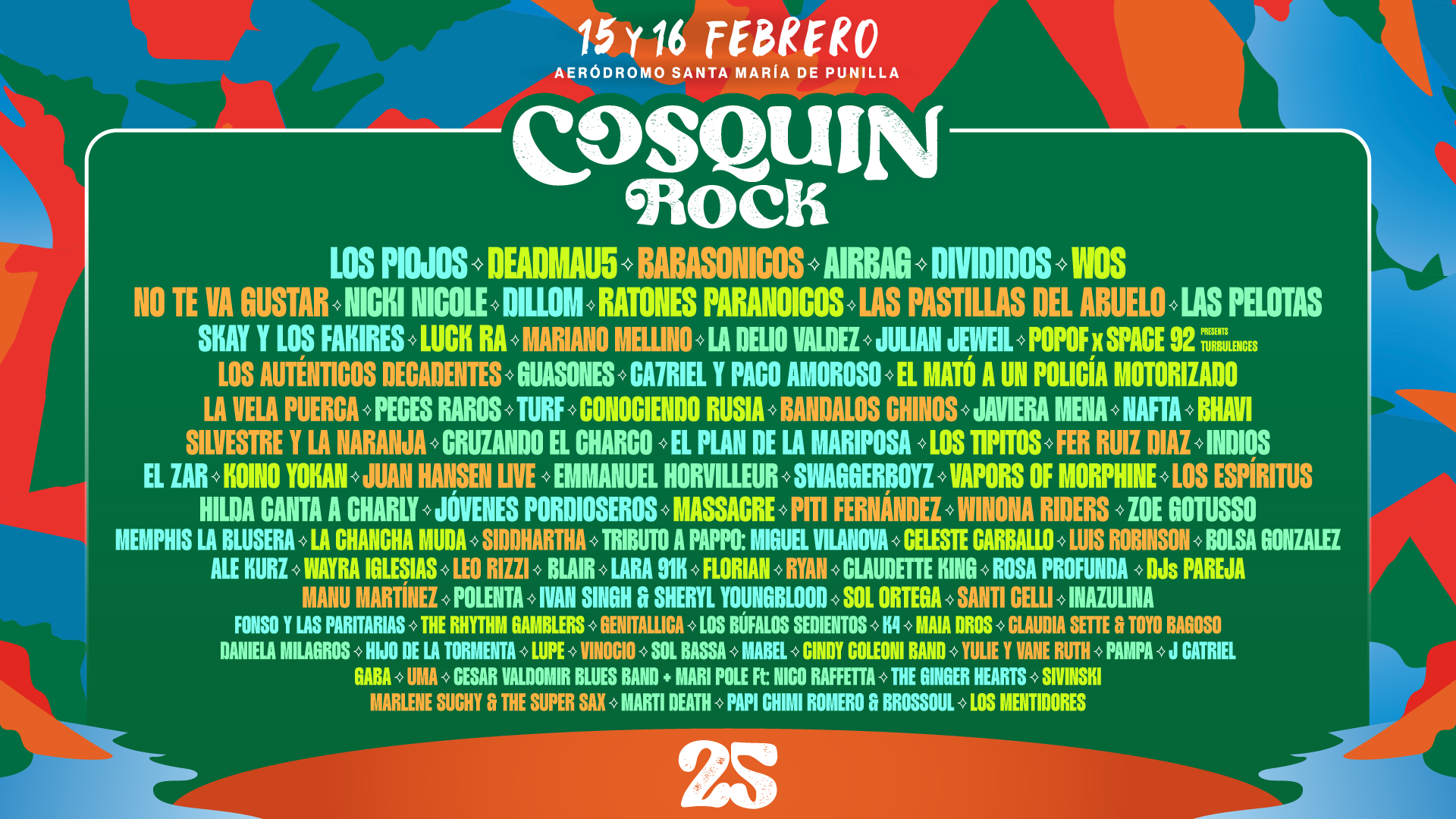 Cosquín Rock 2025 da a conocer la grilla de su edición número 25