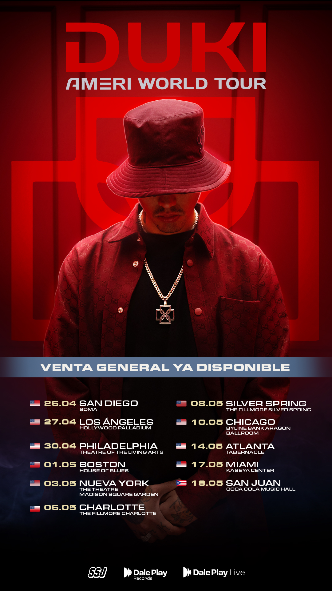 Duki agota 14 shows en horas y expande su Ameri World Tour