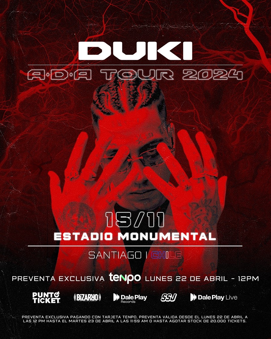 duki preventa CHILE 900 1300