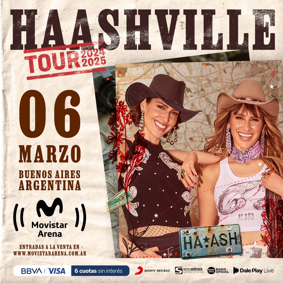 Ha*Ash llegan a la Argentina para presentarse por primera vez en el Movistar Arena en el marco de su nueva gira global "Hashville"